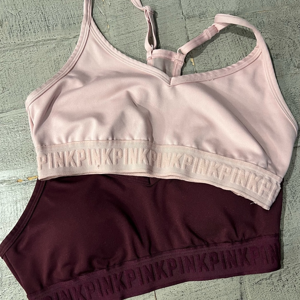 Victoria's Secret Pink and Burgundy Sports Bras